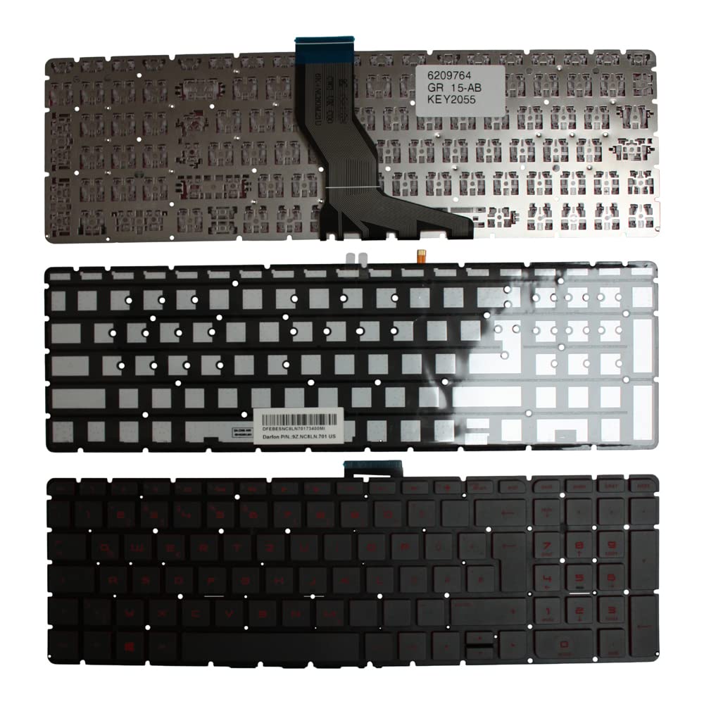 Clavier noir rétro-éclairé Power4Laptops compatible ordinateur HP Pavilion 15-ab011AX - 2