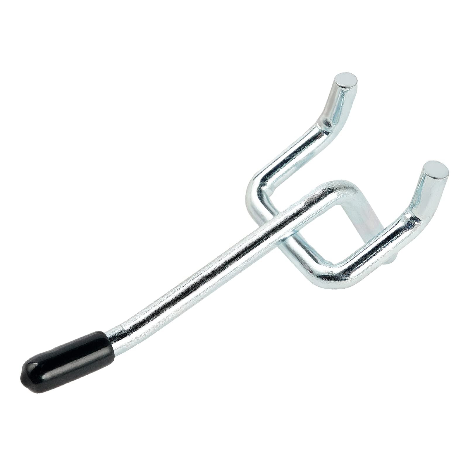 RawallPegboard Hooks, 0.2'' Diameter 2 Inch 50-Pack L Shape Galvanized Metal suitbale for 1/4 Pegboard Hooks with Rubber Tipped,Heavy Duty Pegboard Hooks for Garage,Office,Kitchen,Store(Silver)