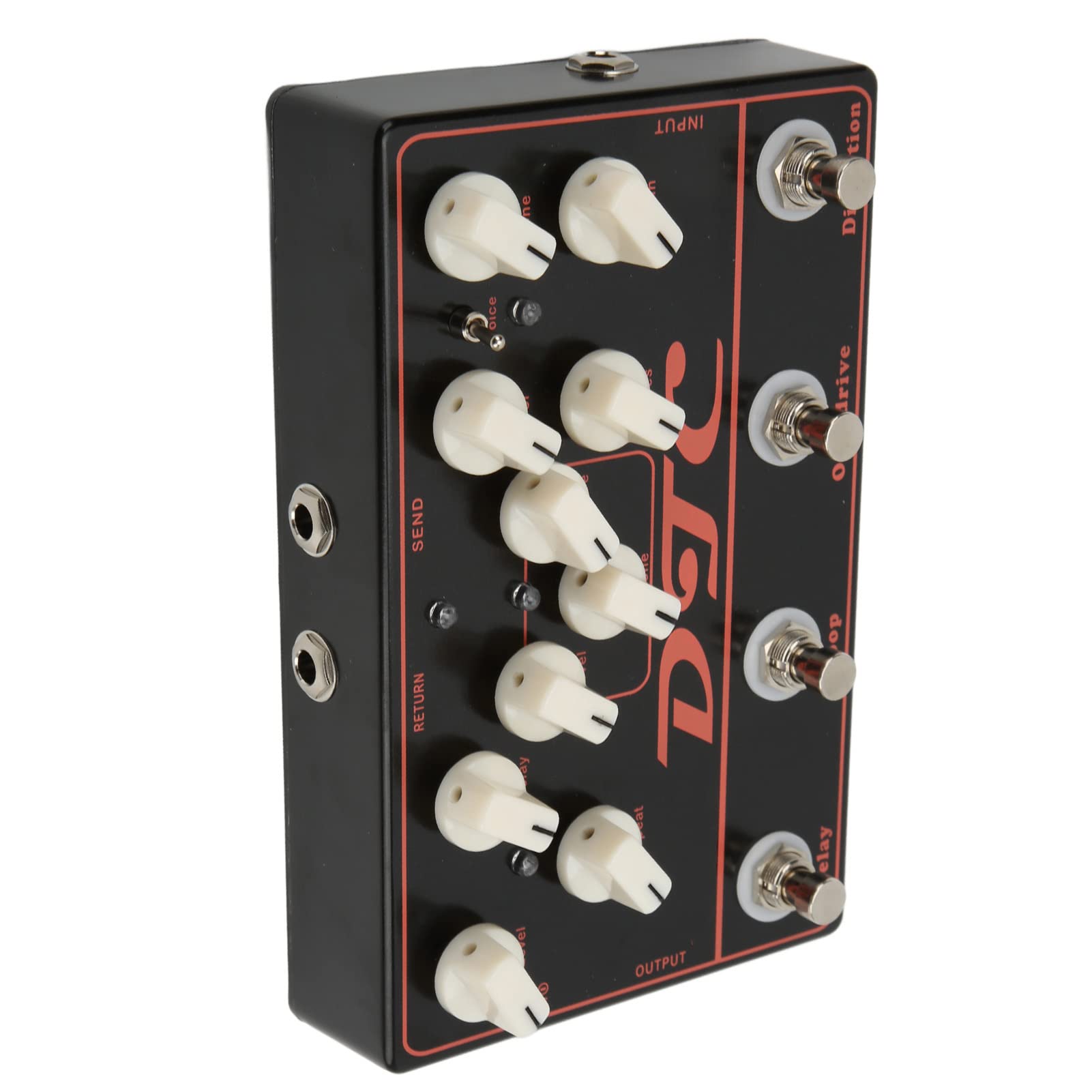 Synthesizer Guitar Pedal, Electric Distortion Overdrive 4 in 1 Effect Multi & Loop Delay Effects DC 9V Black