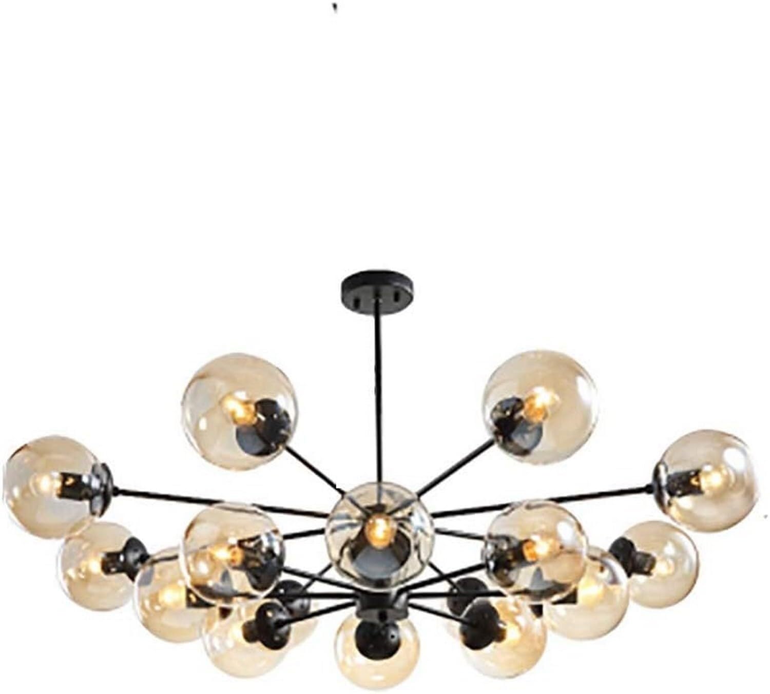Lustre plafonnier boule verre ambré 6 lampes HMJGDZG - 8