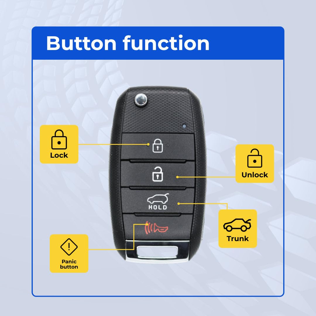 Telecomando di ricambio per telecomando senza chiave per Kia Sportage 2014-2016 a 4 pulsanti Fcc NYODD4TX1306-TFL, codice articolo 95430-3W350