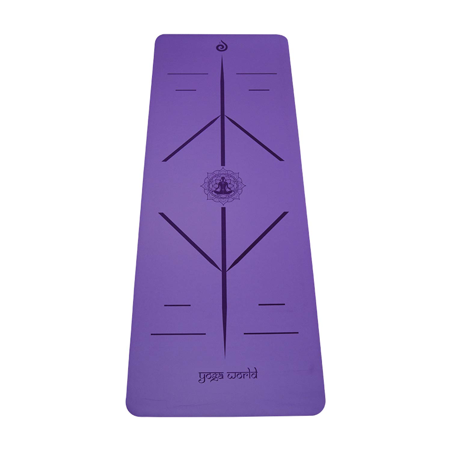 Yoga World Esterilla de yoga para alineación – Parte inferior de goma TPE antideslizante y antideslizante, suave, gruesa y duradera, para pilates y entrenamiento en casa, cojín ecológico biodegradable