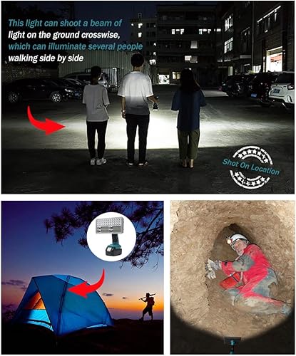 Miniatura 3 de Makita Light - Luz de trabajo LED inalámbrica WaxPar 18 W 2000 lm funciona con Makita 144-20 V DML801 DML802 DML185 LXT batería de iones de litio