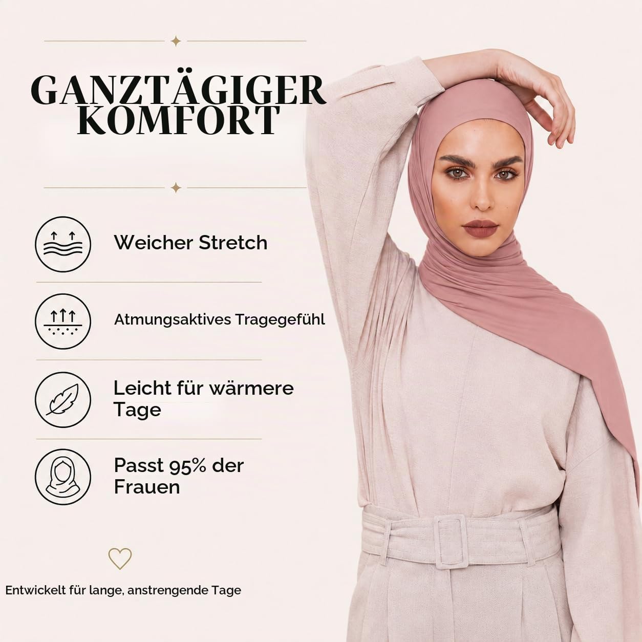 Voile Chic Damen Sofortiger Hijab-schal für Damen Mode-Schal (1er Pack)