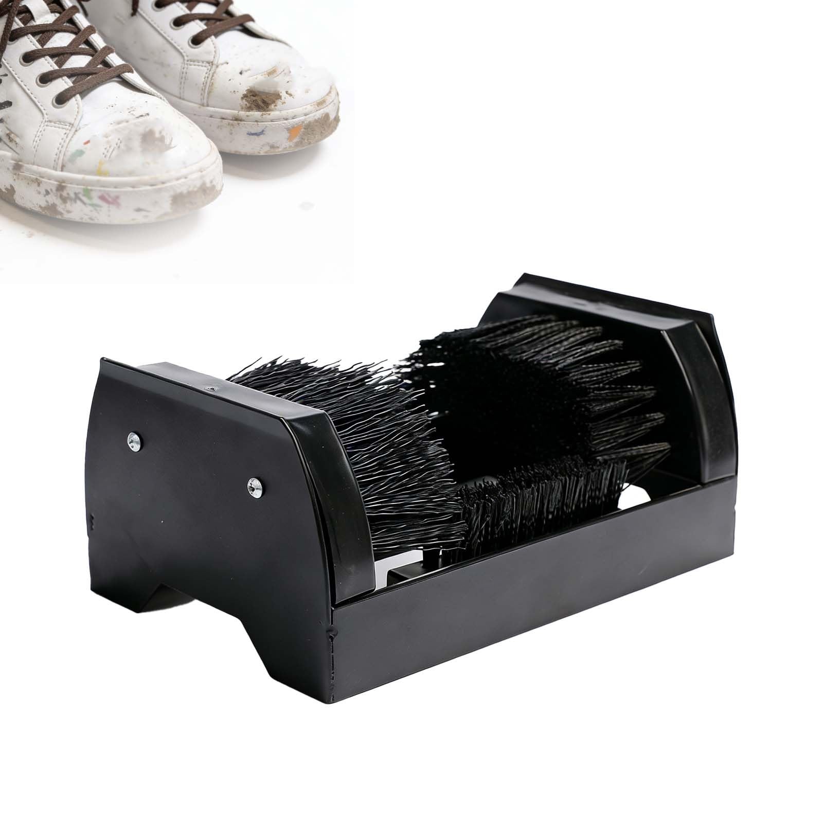 Cepillo rascador de botas resistente, limpiador de zapatos para exteriores, eficaz removedor de barro, montaje en suelo con mango para una fácil limpieza