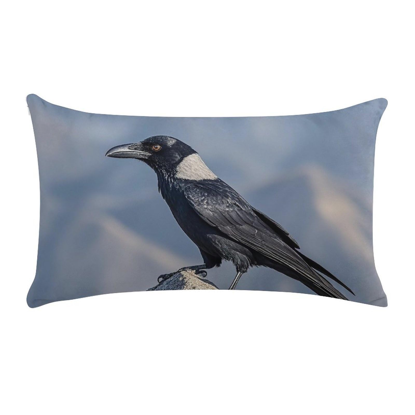 Black Crow Birds Pillow Cases for Sofa, Super Soft Plush Pillow Cover with Zipper, Luxury Cozy Pillow Shams for All Seasons, Lightweight Pillowcases for Bedroom, 12" X 20"