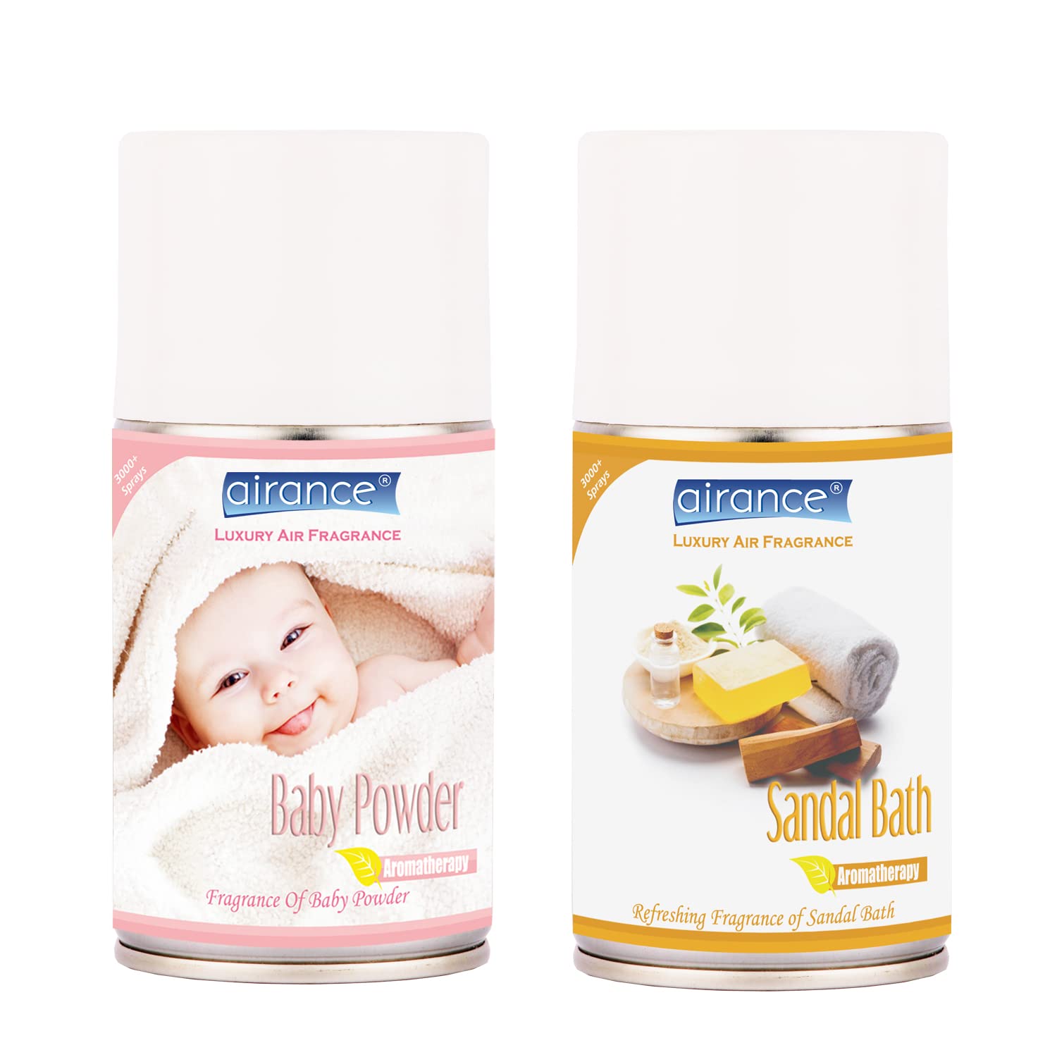 Airance Room Fresheners For Home Baby Powder & Sandal Bath - 250 ML - 3000+ Sprays - Fits Almost All The Dispensers-image-46