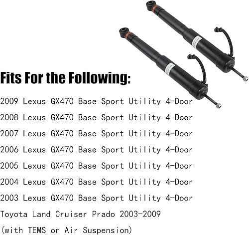 Miniatura 4 de GZYGZAP - 2 amortiguadores delanteros compatibles con Lexus GX470 4.7L, Toyota Land Cruiser Prado 120 2003-2009 2002-2009, OEM # 48510-69195