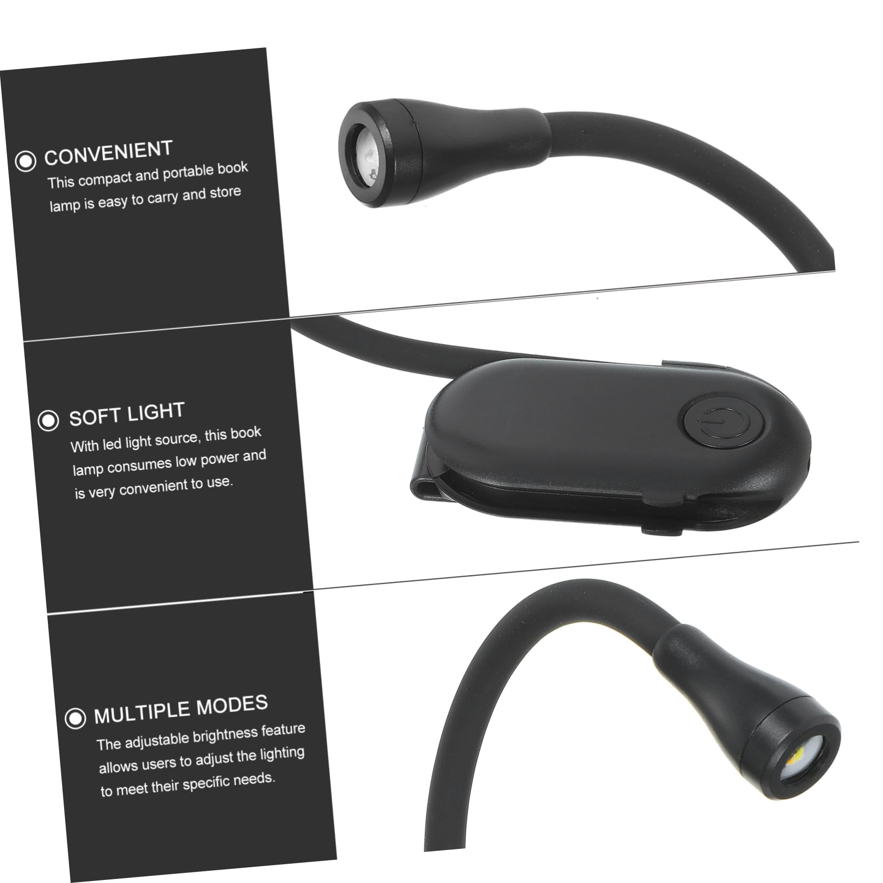 NUOBESTY Rechargeable Clip Book Light Brightness LED Reading Lamp for Night Reading Studying and Traveling Portable Design for Easy Placement and Low Power Consumption