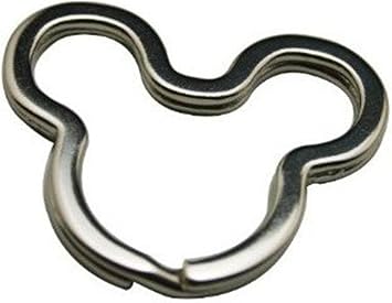 Mouse Nickel Plated Steel Round Split Ring Key Rings 20Pcs