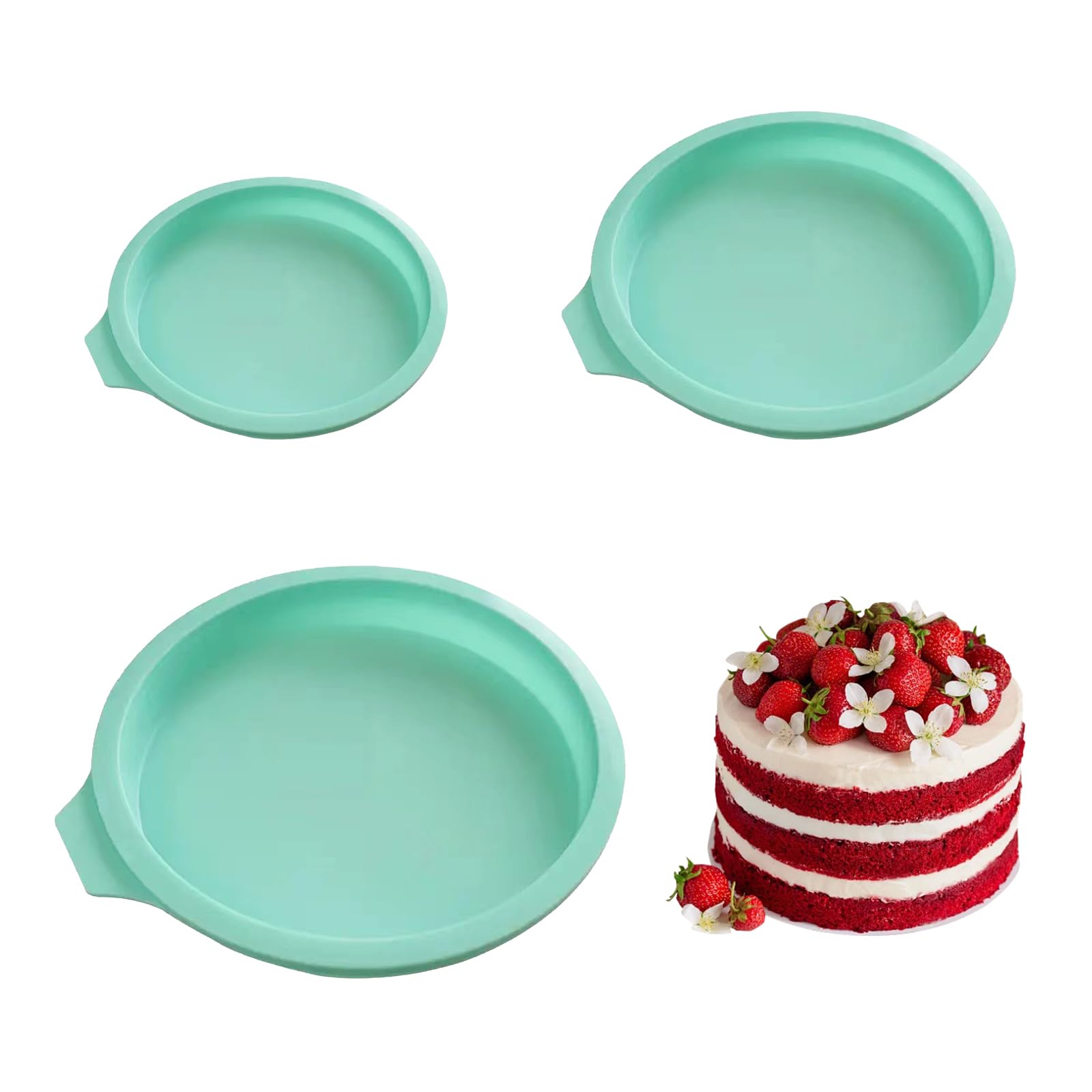 Stampini Muffin In Silicone - 6 Pezzi Rotondi Da 10 Cm Per Cupcake, Hamburger E Panini, Antiaderenti - Foto 7