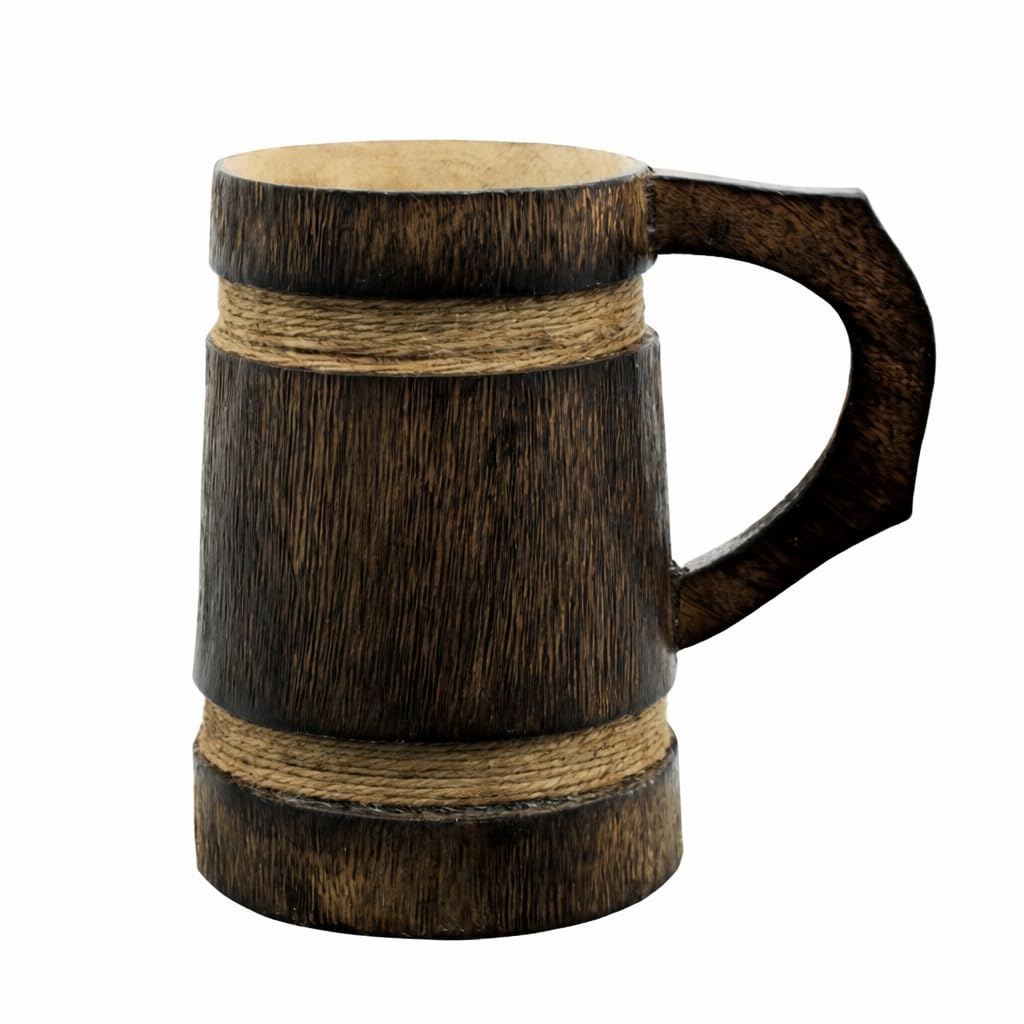 Chope en bois viking de 17cm fabriquée à la main style médiéval