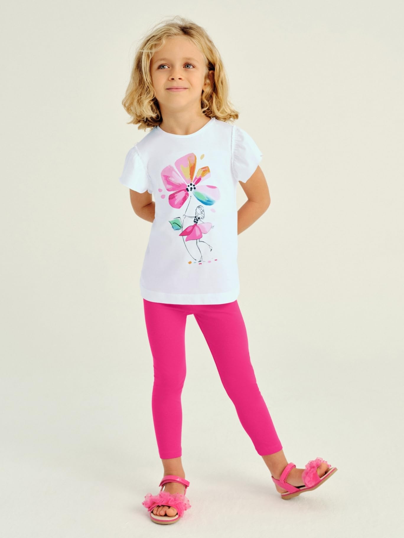 Mayoral Compl. Legging Fiore per Bambine e Ragazze Magenta