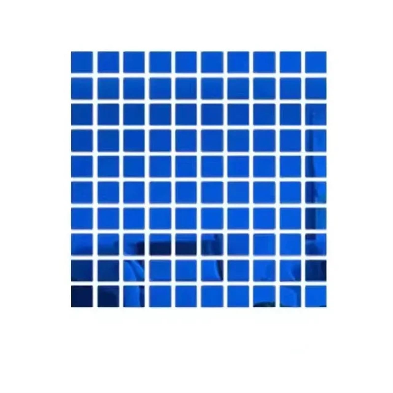 100pcs 3D Square Wall Stickers Mirror Decal DIY Mural for Living Room Bedroom Art Home Decor 2/3/4cm for Bathroom(Blue,100pcs 2x2cm)
