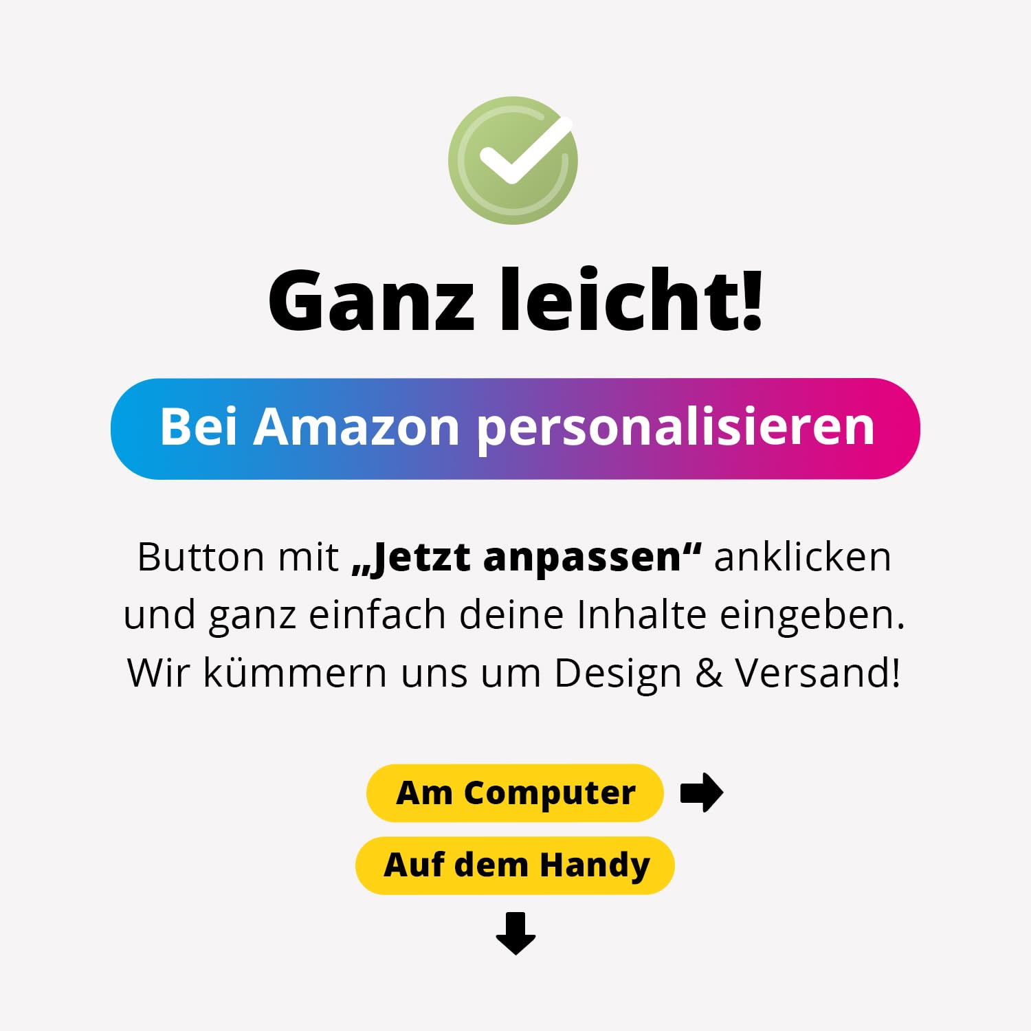 Dankeskarten personalisiert mit Umschlag mit eigenem Text und Foto