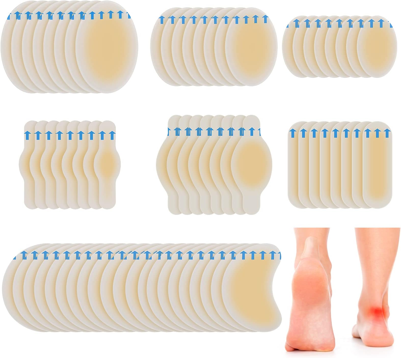 (15Pcs) Blister Pads,Blister Prevention, Waterproof Hydrocolloid Seal Adhesive Blister Prevention for Heels, Feet, Toes, Gel Blister Cushions,Heel Protection Pad for Men and Women