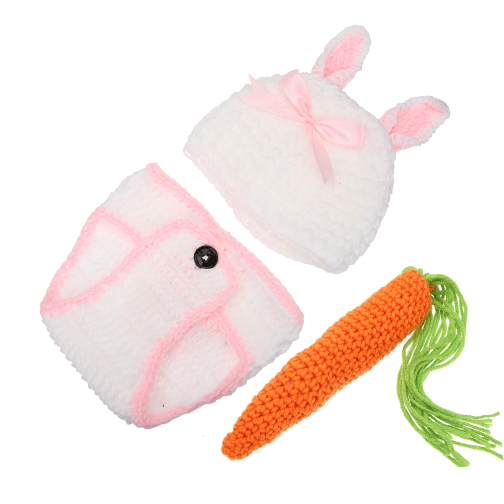 BESTonZON 4 Ensembles Costume de style lapin accessoires nourrisson trousse mignon déguisement enfant tenue de photos de photo nouveau-née séance photo de vêtements nouveau-nés fil