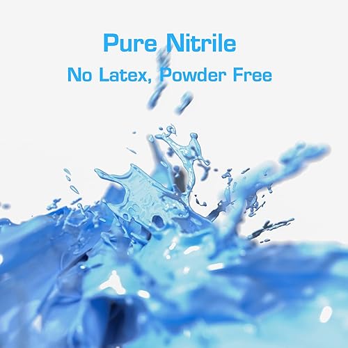 Miniatura 2 de Guantes de nitrilo sin polvo, tamaño mediano, caja100, 0.12 oz, 3 mil, guantes desechables sin látex ligeros