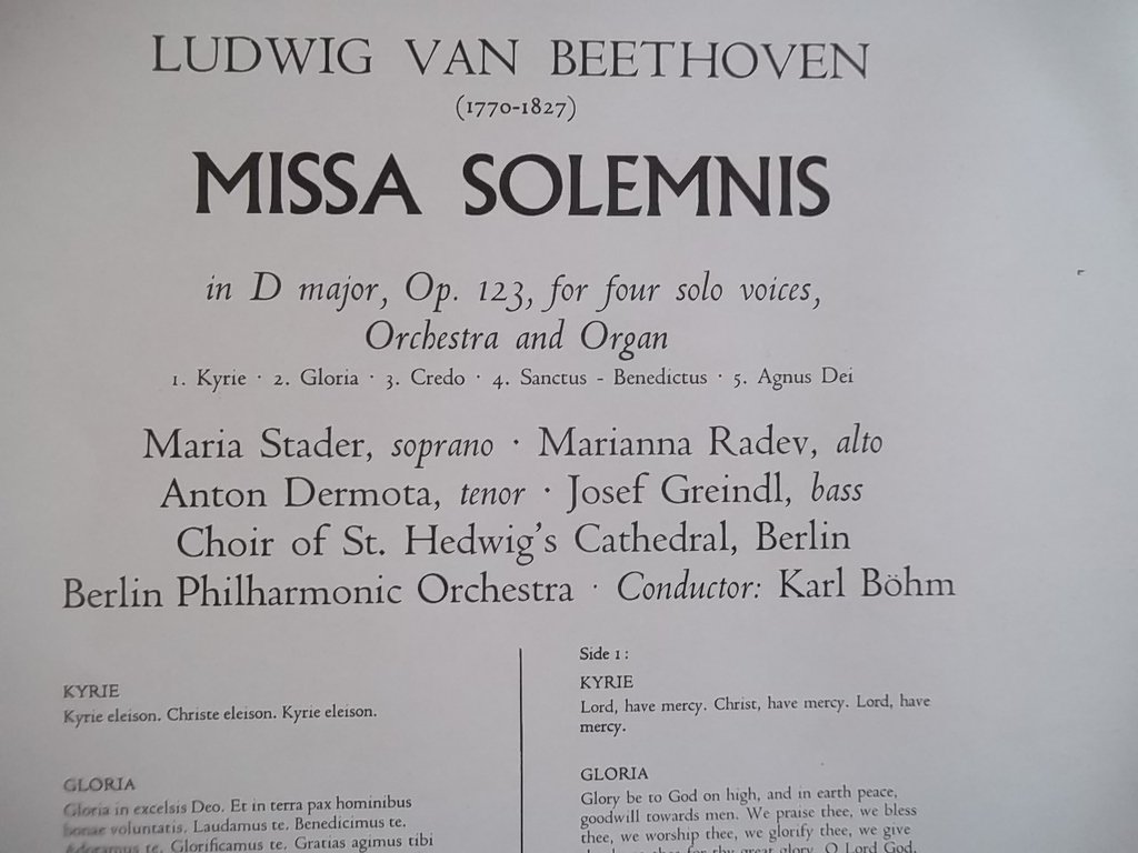 89 679/80 Beethoven Missa Solemnis Berlin Philharmonic Karl Bohm