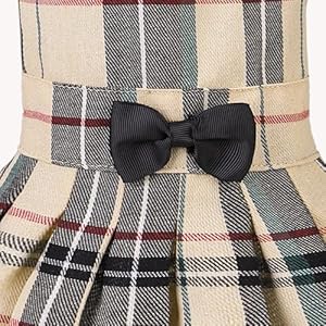 PUPTECK Classic Plaid Dog Dress Cute Puppy Clothes Outfit Medium PUPTECK Classic Plaid Dog Dress Cute Puppy Clothes Outfit Medium