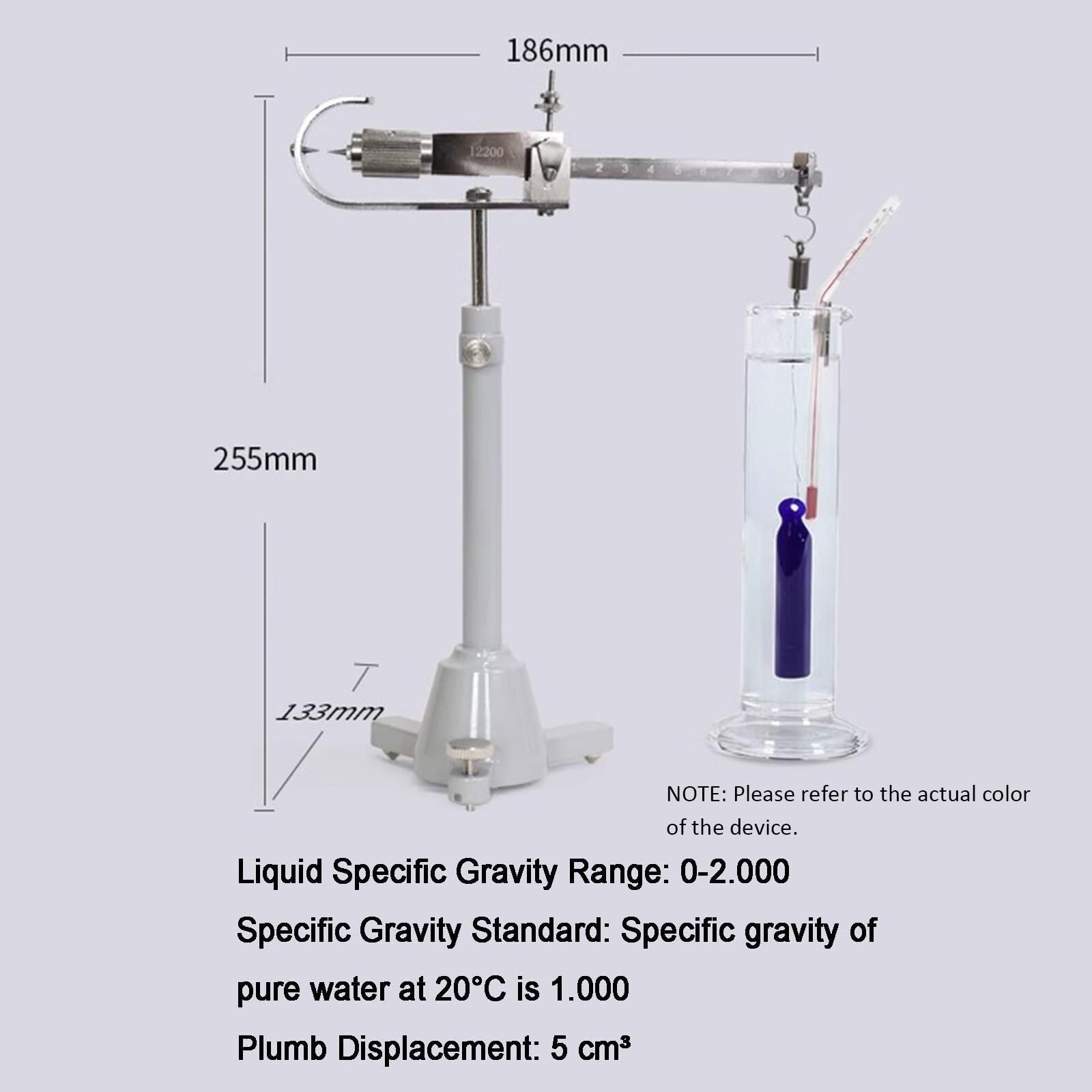 Equilibrio específico de densidad líquida, báscula de peso mecánica, rango de 0-2.000, precisión de 0.001, desplazamiento de 5 cm³, para escuela de investigación de laboratorio