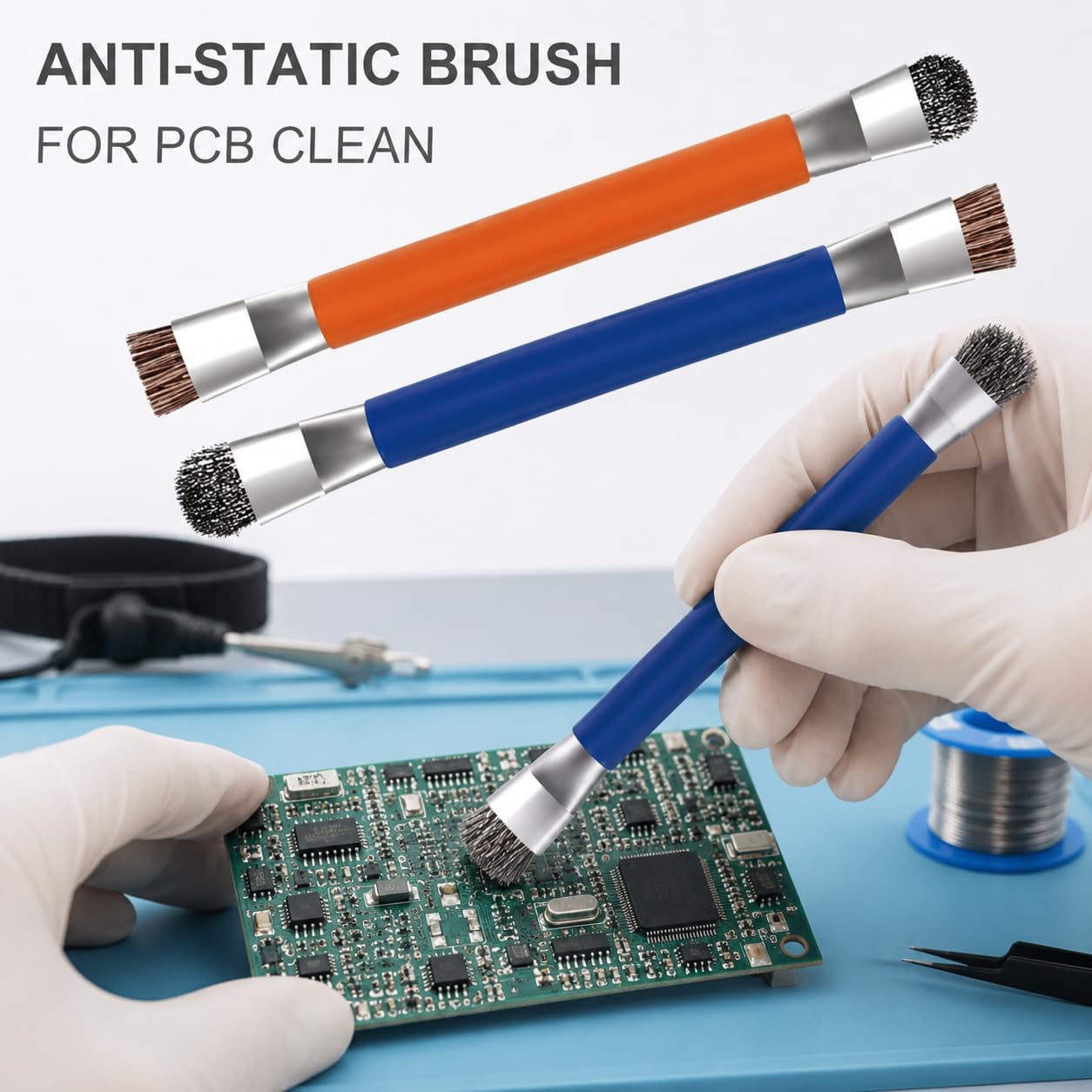 ESD - Spazzola di pulizia antistatica sicura per circuiti stampati, strumento per spolverare elettronica di precisione per PCB, fotocamera e apparecchiature di laboratorio