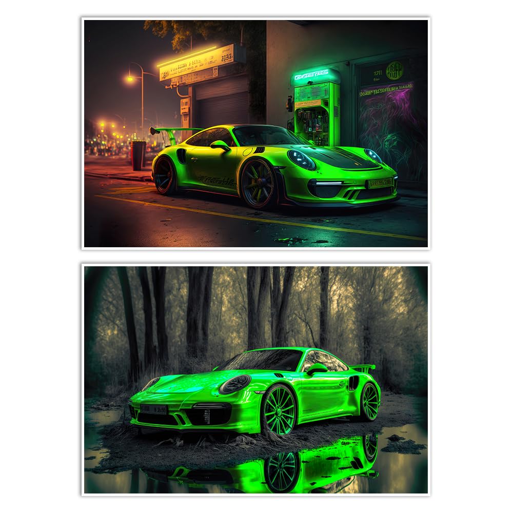 VejiA Car Poster Canvas Wall Art 911 GT Turbo Posters For Men Bedroom Aesthetics Decor (12x18, Unframed 02)