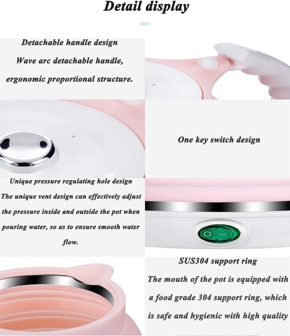 bollitore elettrico, Borraccia da viaggio in silicone alimentare 555 ml, portatile