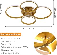 Riserva LED Mennyezeti Lámpa Dimmelhető Távirányítóval 39W Kerek Fehér 3000-6500K 2