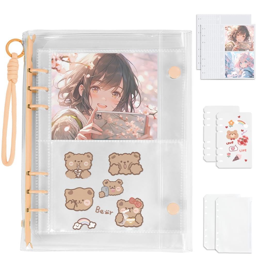 Amazon.co.jp: [BIG masow] シール帳 大きめ シールバインダー 透明 A5