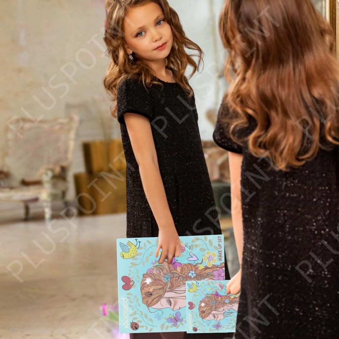 PLUSPOINT Kids Makeup Kit for Girl, Washable Makeup Set for Girls, Makeup Set for Kids, Girl Toys Children Play Makeup Kit with Folding Case Birthday Gifts for Girls Age 4 5 6 7 8 Year Old - Image 6 thumbnail