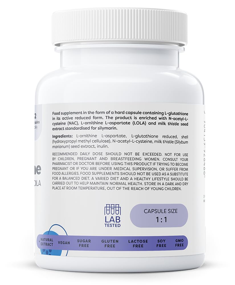 Osavi Glutathion avec NAC, Silymarine & LOLA – 60 Gélules Véganes | L-glutathion réduit (GSH) | Extrait de chardon-marie 80% silymarine | Soutient le foie