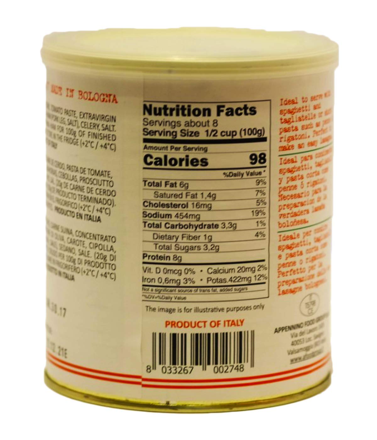 AMERIGO | Traditional Italian Bolognese Meat Sauce | 28.2 oz (800g)