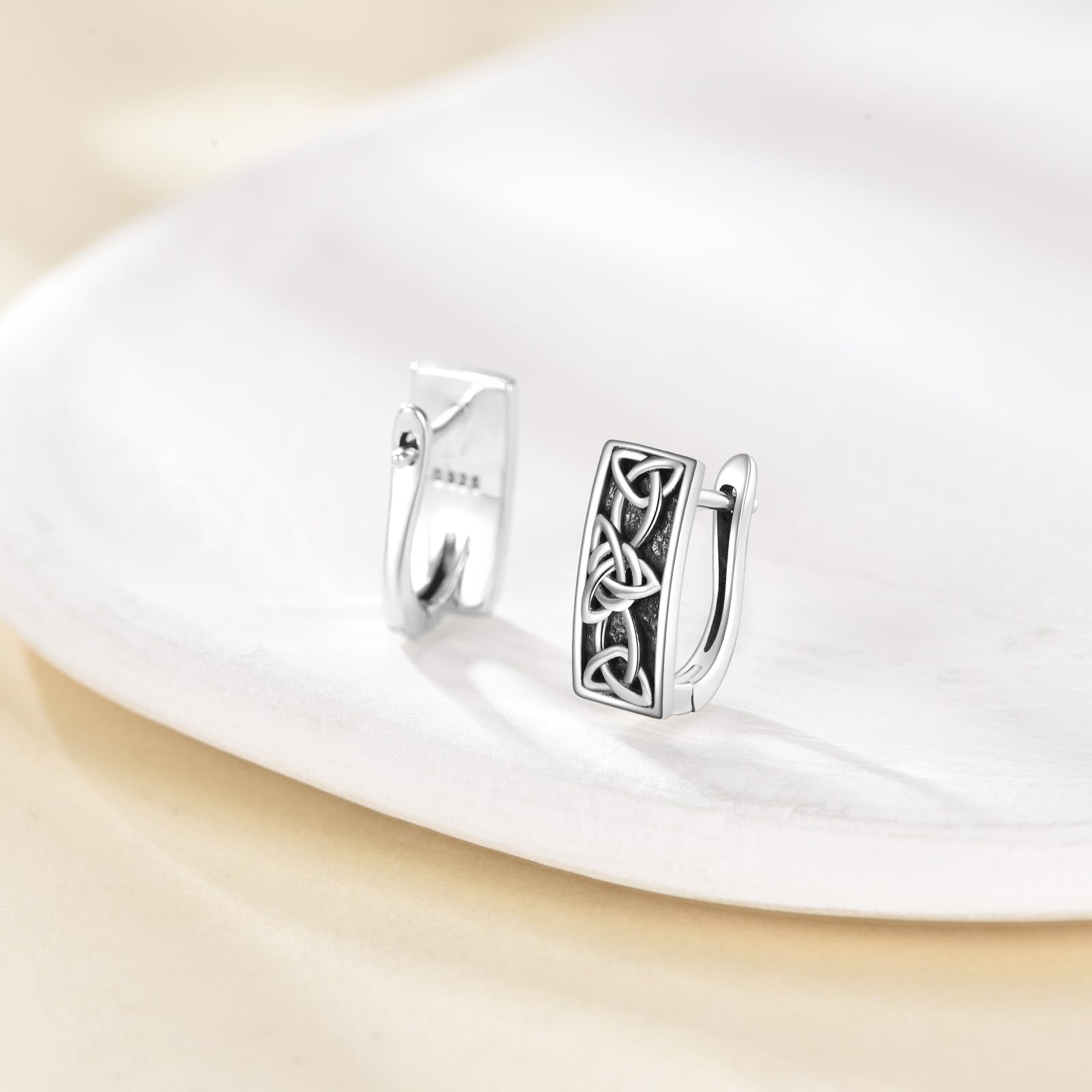 POPLYKE Eye Evil/Paw Print/Moonstone/Celti/Owl Ohrringe für Frauen Sterling Silber Ring Ohrringe Schmuck für Frauen
