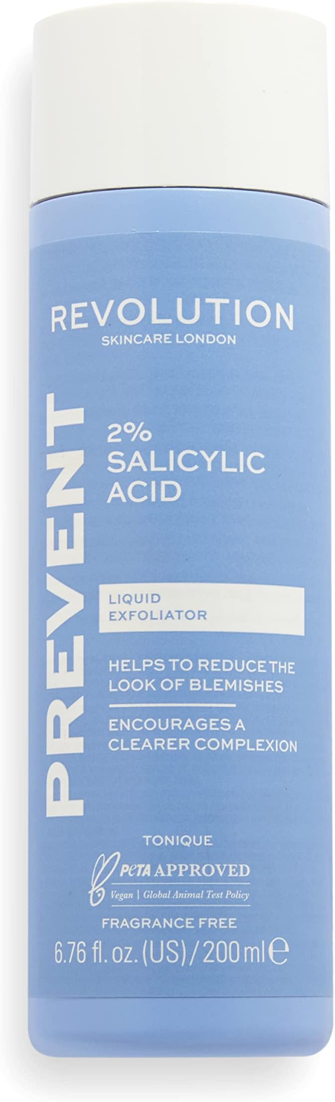Revolution Skincare London, 2% Salicylic Acid BHA Anti Blemish, Liquid Exfoliant Toner, 200ml