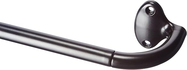 Amazon Basics Extendable Room Darkening Blackout Curtain Rod with Curved Pole - 71 to 122cm, Bronze