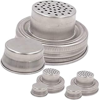 Hoement 3pcs Mason Shaker Caps Mason Jar Accessories Drink Shaker Mason Jar Strainer Seasoning Shaker Cocktail Shaker Lids Stainless Shaker Bottle Stainless Steel Mason Jar Lids Shade