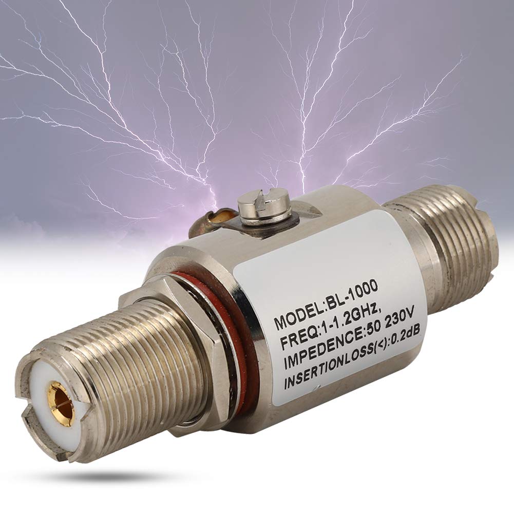 KIMISS Protecteur Coaxial, BL 1000 1 Parafoudre 1,2 GHz 200 W avec PL259 Femelle UHF 50 Ohm Accessoires électroniques Fournitures Multiprises Protecteurs Protecteurs Interface SO239 M
