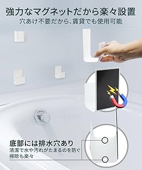 Amazon｜Kandar 風呂ふたホルダー マグネット 3点で支え