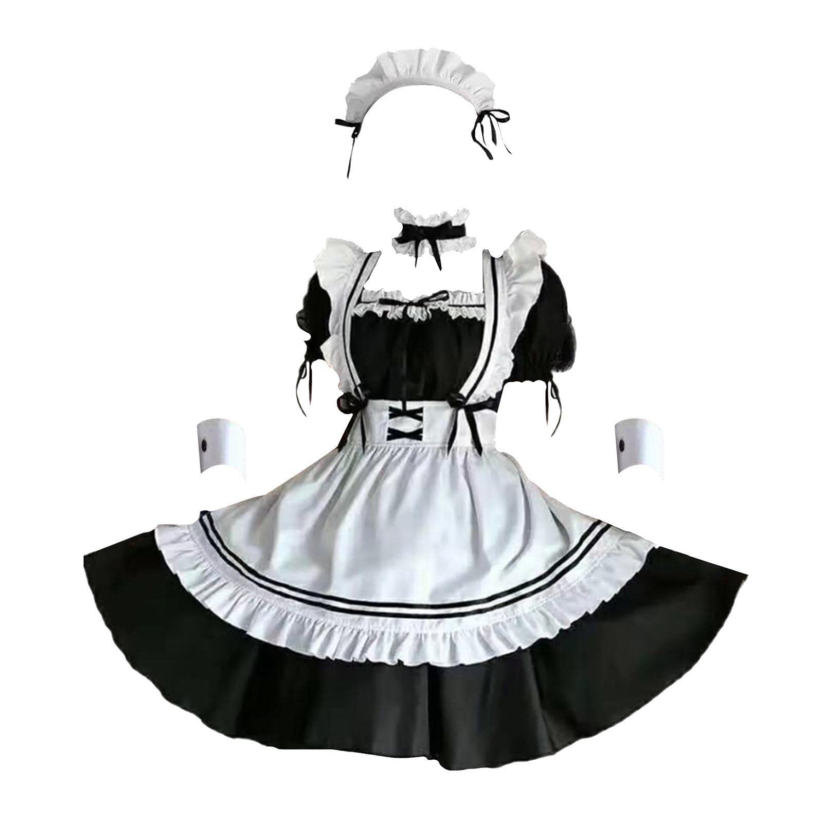 CALANDIS Polyester Maid Costume - Classic Sweet Lolita Japanese Anime Outfit XL, Multicolor