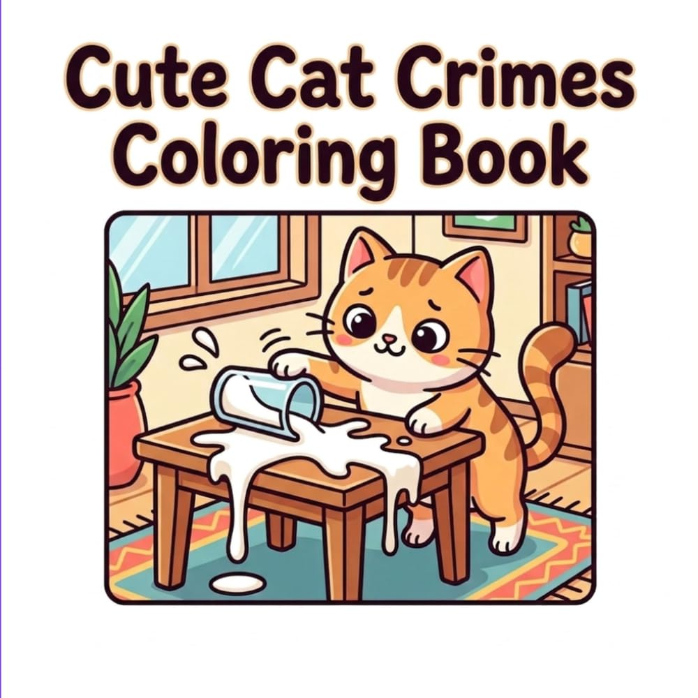 Cat Crimes Coloring Book: Funny and Silly Naughty Cats in Mischievous Scenes for Kids Ages 4–8: Adorable Trouble-Making Cats in Playful Everyday Chaos ... 4–8 (Silly Animal Crimes Coloring Series)