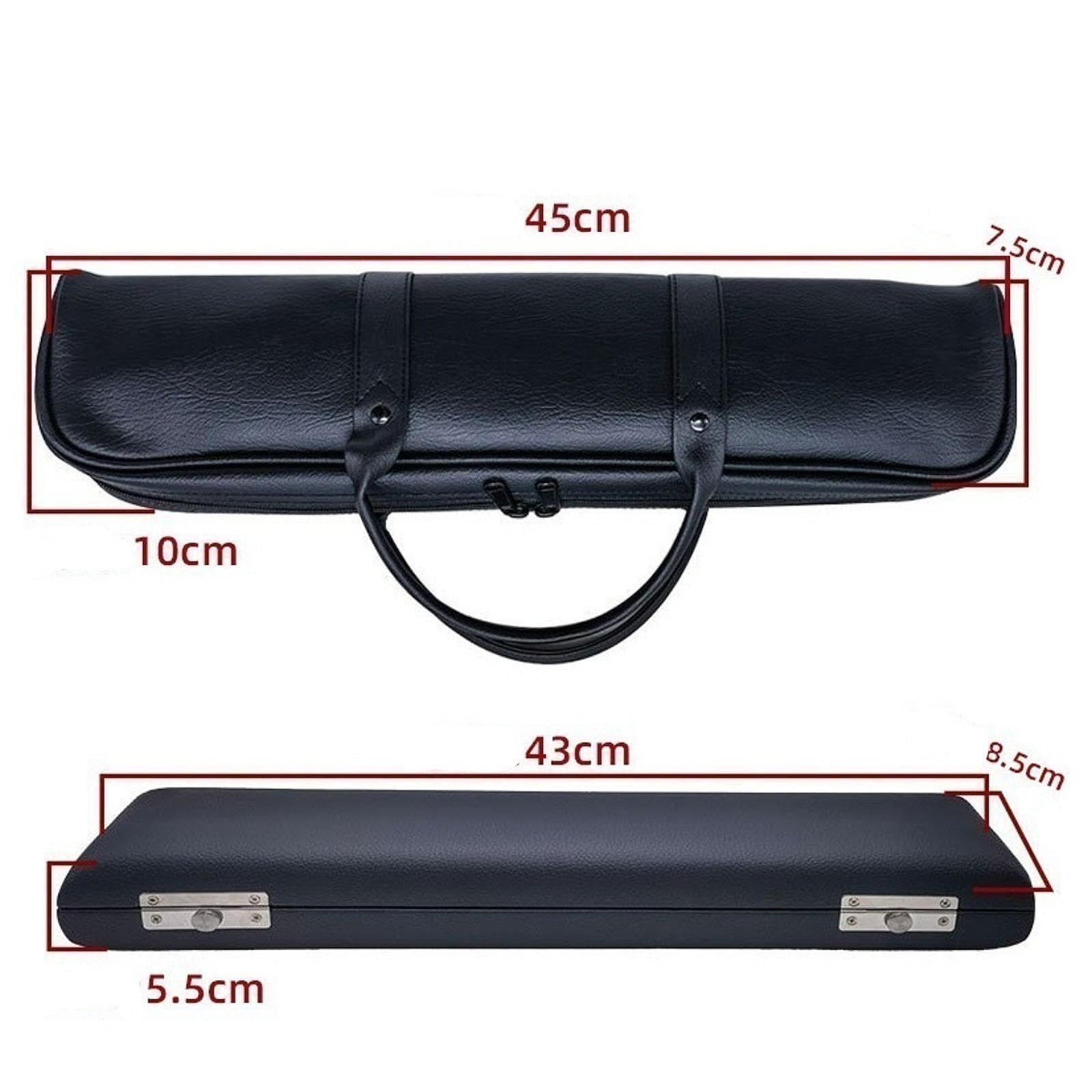 Estuche para Flauta Funda de Almacenaje Bolso Portátil con Interior Acolchado Material PU Cuero Protección Extra Adecuada para Estudiantes Músicos Pre, 17 Hoyos