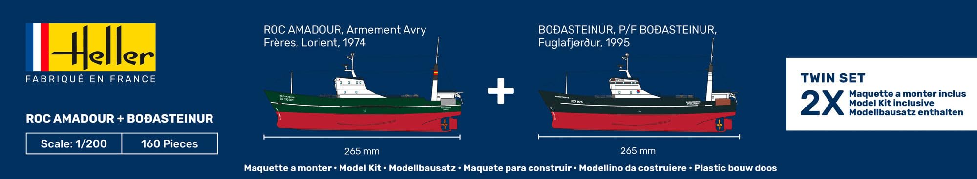 HELLER JOUSTRA Maquette Bateau Roc Amadour Bodasteinur Twinset