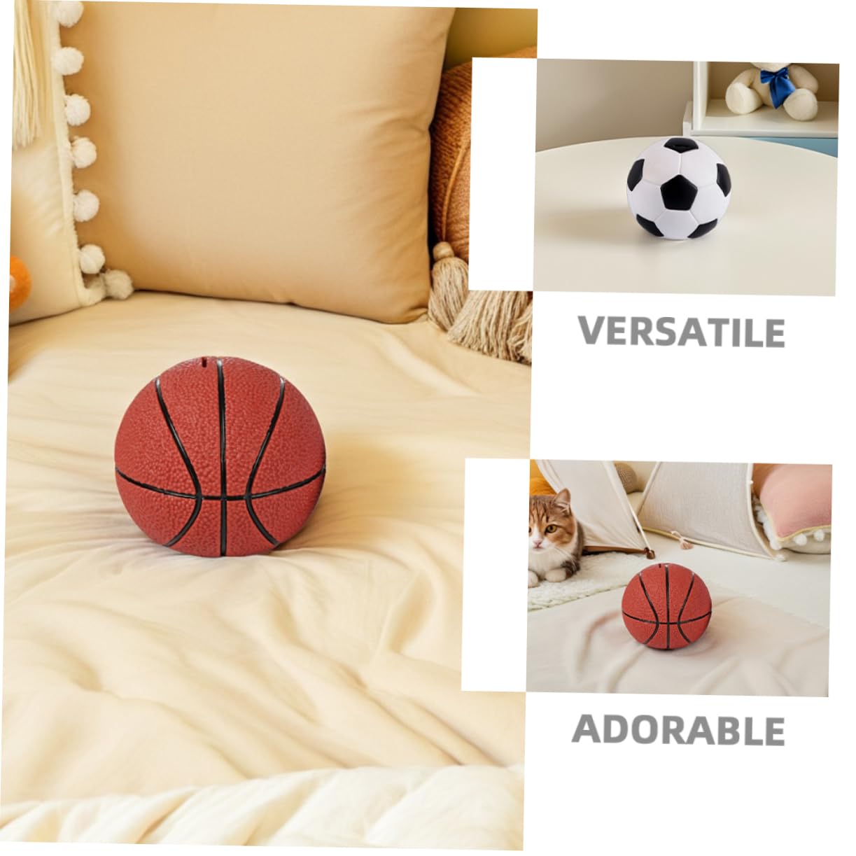 YARNOW Salvadanaio Calcio in Vinile 2pezzi per Bambini e Bambine, Decorativo e Facile Rimozione Soldi, Forma Calcio Carina per Decorazione e Regali Compleanno