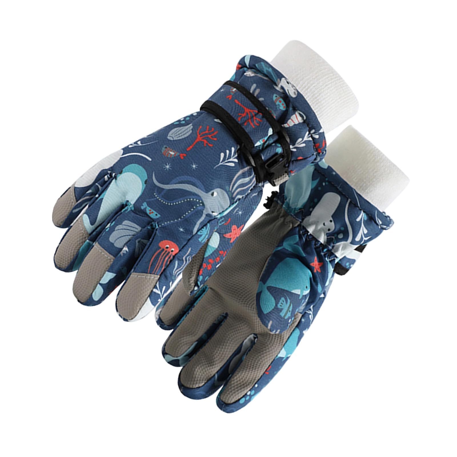 Guantes de nieve de invierno para niños de 7 a 12 años, resistentes al agua, cálidos, guantes de esquí, guantes de invierno cálidos de forro polar, guantes de esquí impermeables