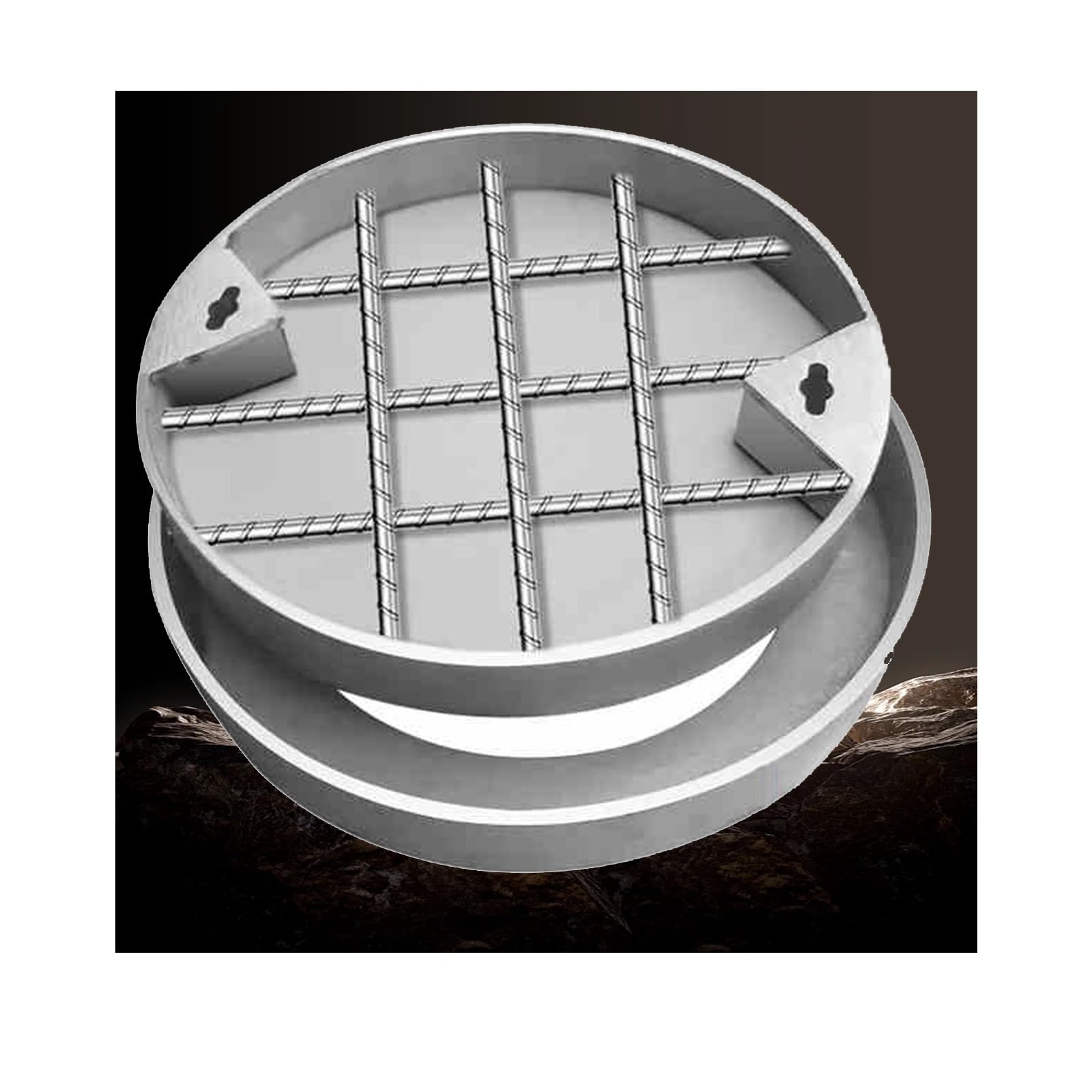 GJMSSMY Invisible Manhole Cover, Round Drain Cover, Flush Septic Access Lid for Courtyard/Garden/Street, 50x50x5cm (19.6x19.6x2in) - & Weatherproof