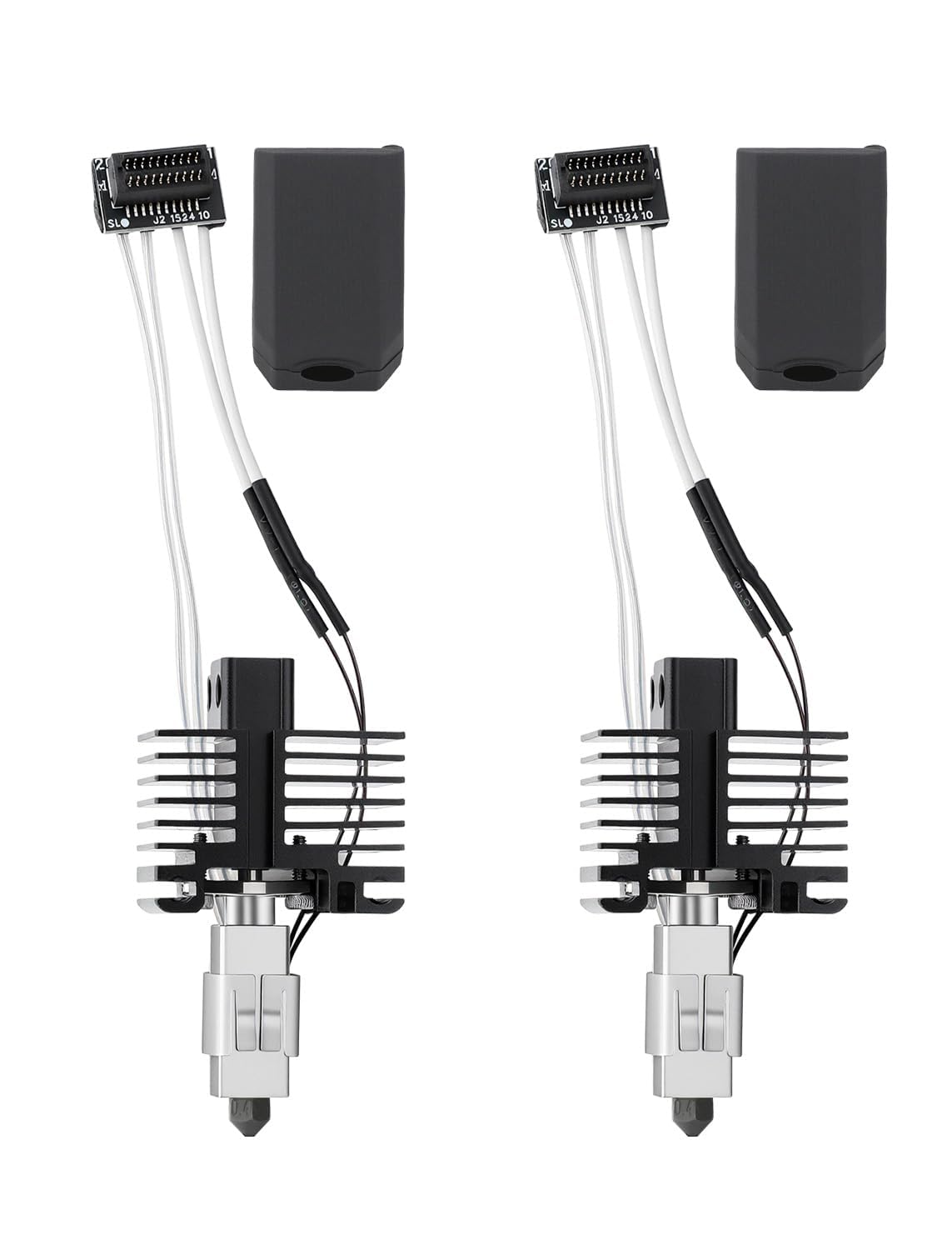 2 PCS 0.4MM P1S/P1P Hotend Compatible with Bambu Lab P1S/P1P 3D Printers-P1S Hot End Replacement with 0.4mm Hardened Steel Nozzle, Thermistor, Heater Cartridge, Heatsink and Heat Block-image-45