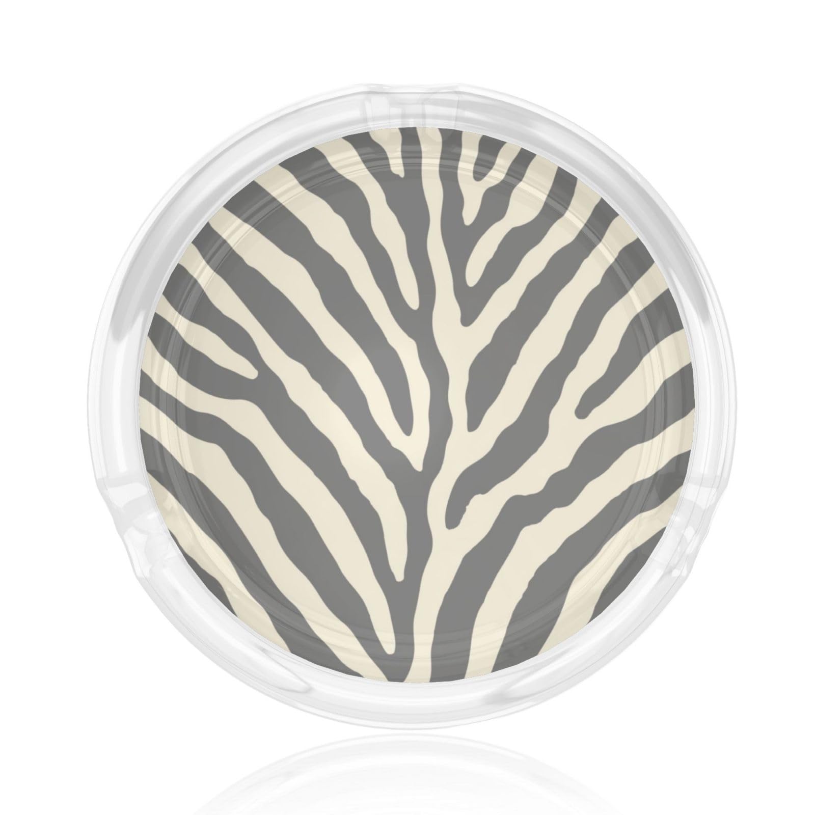 Zebra Animal Pattern On Beige Glass Ashtray For Cigarettes Ash Trays Case For Home Office Decor