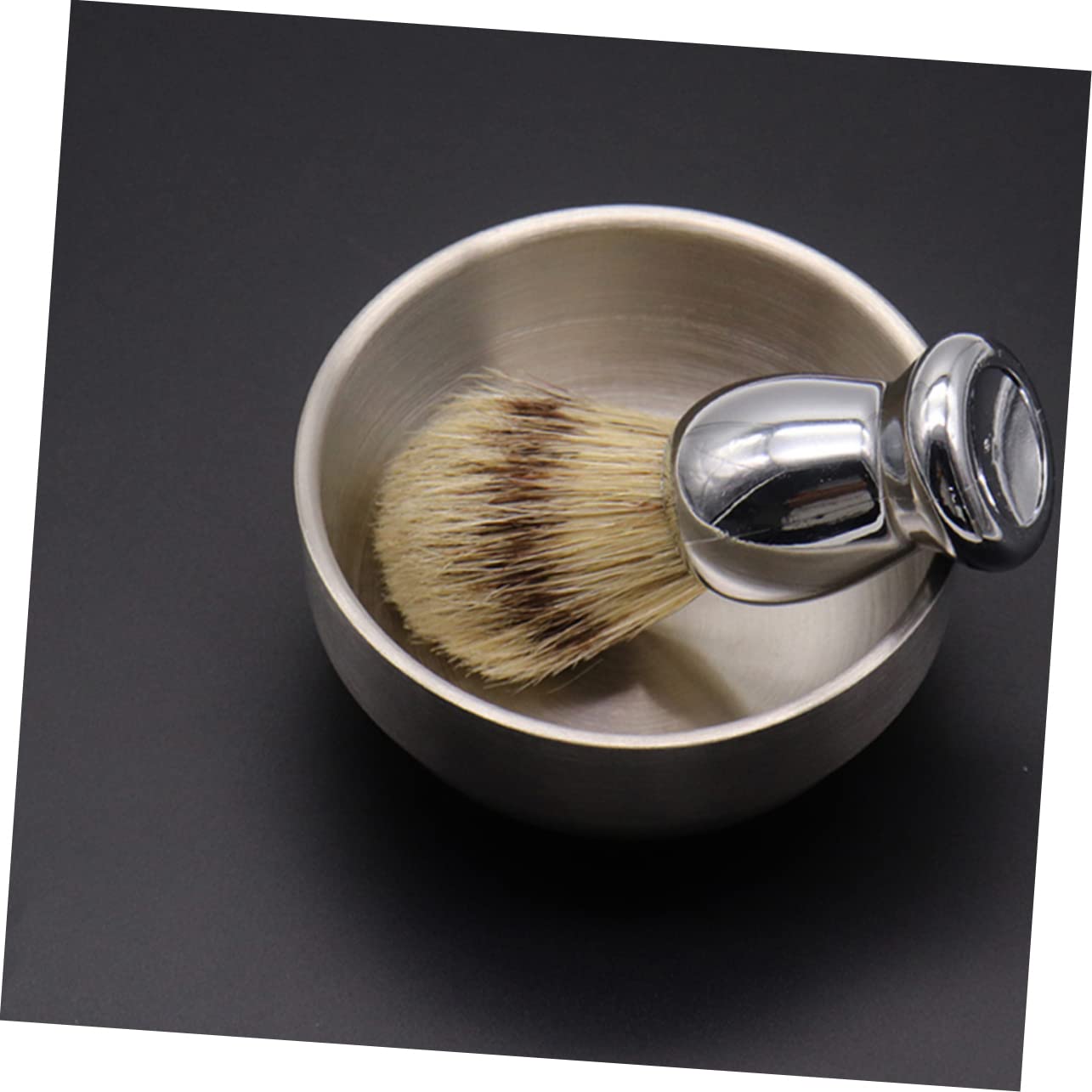 2pcs Stainless Steel Shaving Brush Soap Bowl Ergonomic Design for Wet Shaving Men's Grooming Tools Capacity Foaming Bowl for Rich Lathering