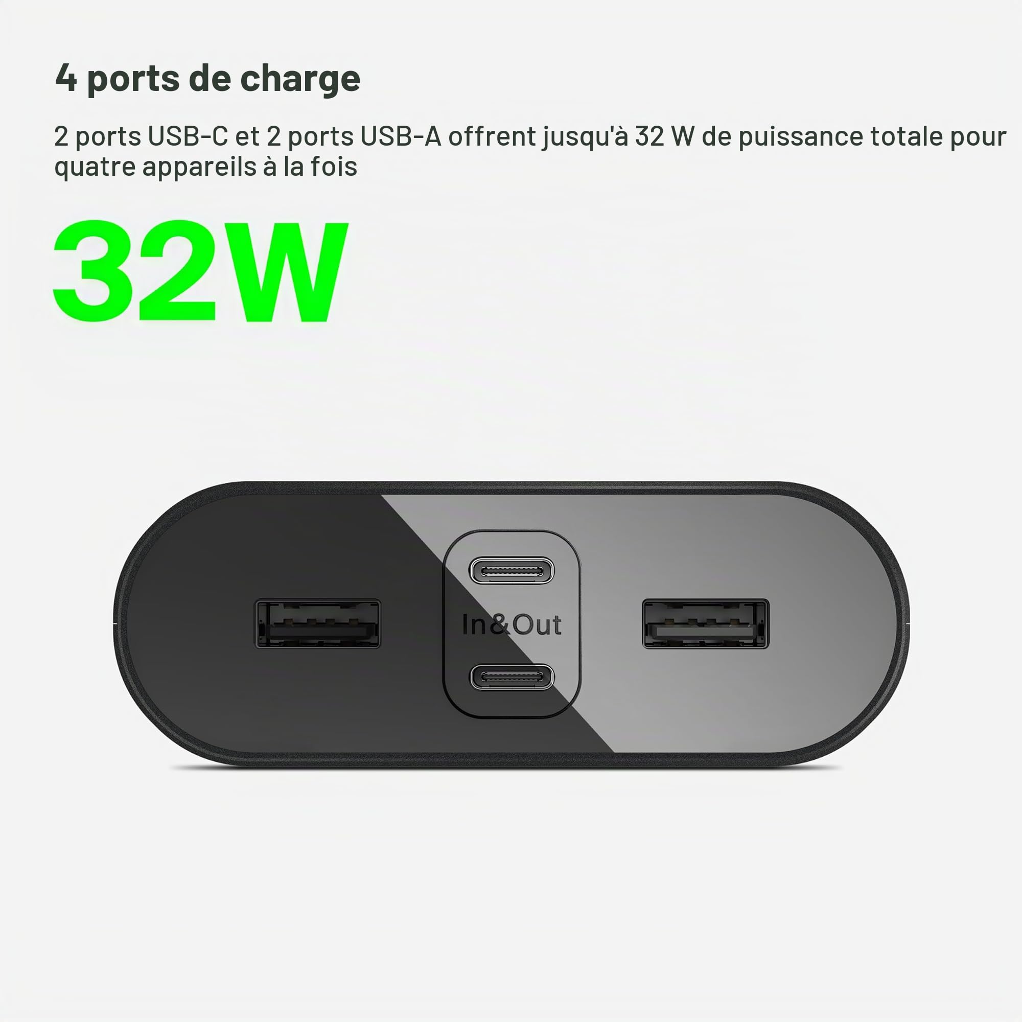 Belkin BoostCharge Batterie Externe 26 000 mAh avec Ports USB - Noir